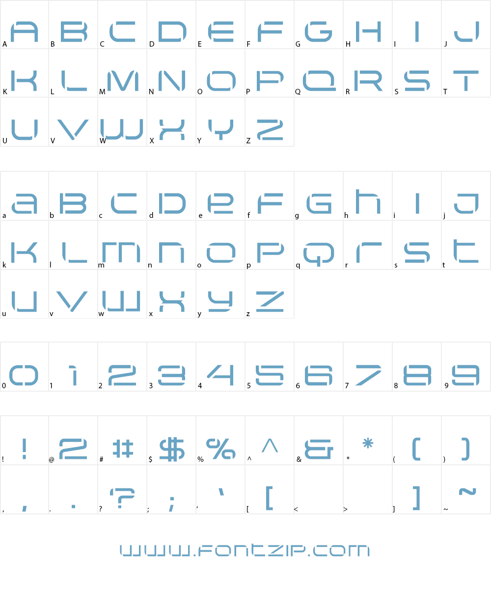 Arkitech Stencil Font Character